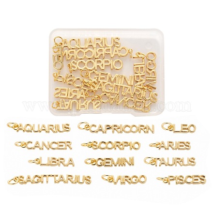 12шт 12 стильные золотые латунные подвески KK-LS0001-46-1