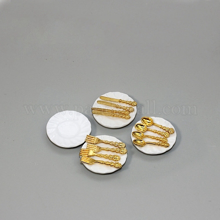 Miniatur-Keramikteller und Westerngeschirr aus Legierung PW-WG89318-02-1