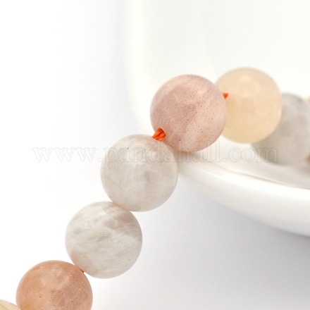Brins de perles rondes multi-pierres de lune naturelles G-P088-43-6mm-1