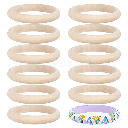 Arricraft 12pcs bracelets en bois non finis BJEW-AR0001-07-1