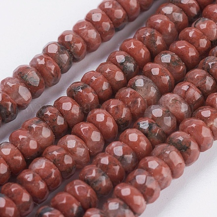 Rosso naturale perline di diaspro fili G-K255-09-1