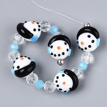 Рождественские бусины ручной работы в технике лэмпворк с неровностями LAMP-N028-14-1