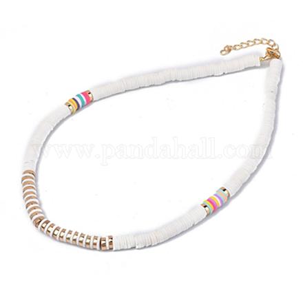 Handgemachte Polymer Clay Heishi Perlen Perlen Halsketten NJEW-JN02901-01-1