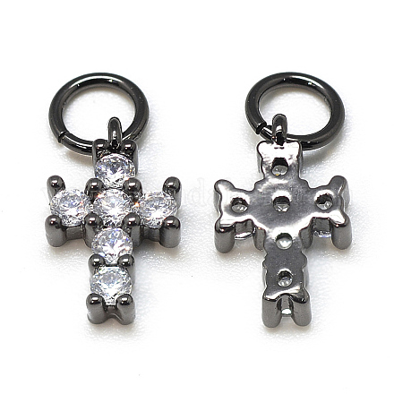 Diy латунь микропаве кубический цирконий крошечные подвески в виде креста&nbsp;LS-DIY-S030-66B-1