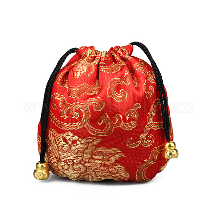 Chinese Style Silk Brocade Jewelry Packing Pouches PAAG-PW0001-161D-1