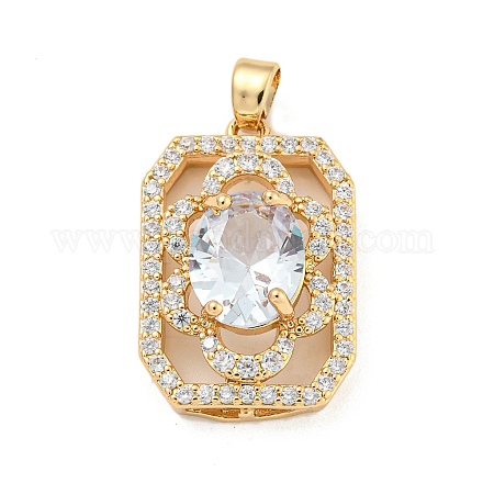 Латунные микропаве прозрачные подвески с фианитом KK-P263-25KCG-01-1