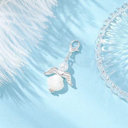 Подвески из искусственного жемчуга и сплава ангелов HJEW-JM04079-01-1