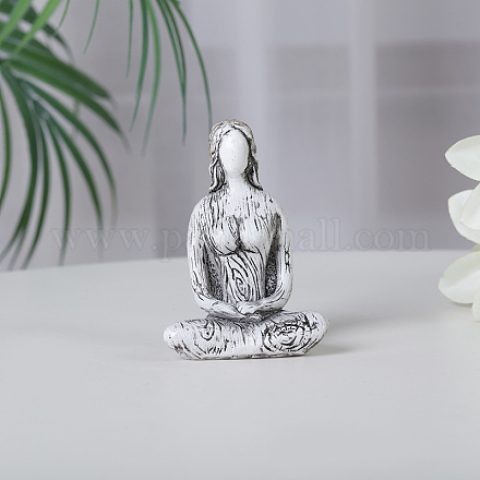 Statua di preghiera della donna di yoga della resina DJEW-PW0013-55A-01-1