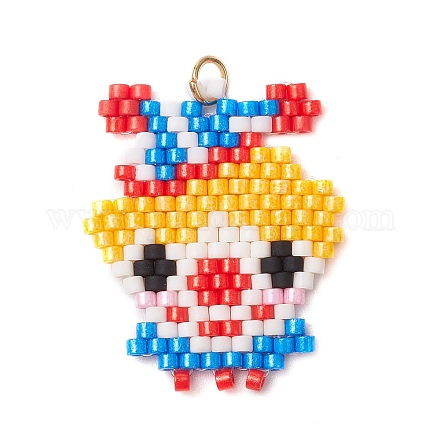 Первоапрельские подвески-джокеры из стеклянных бус PALLOY-MZ00587-1