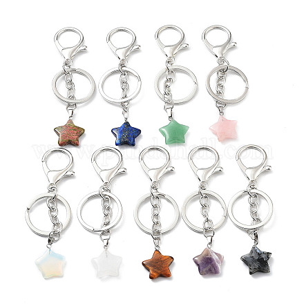 Natural & Synthetic Mixed Gemstone Keychain KEYC-M022-02-1