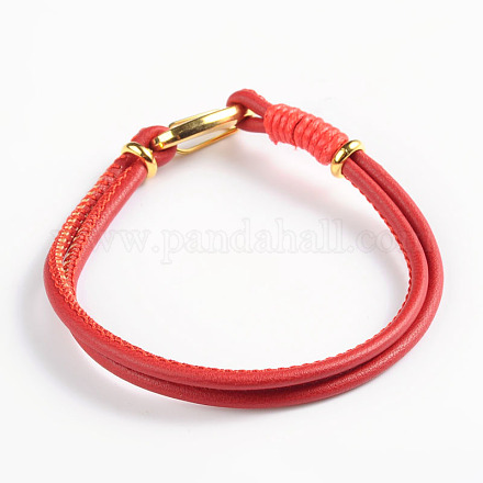 Imitation cuir bracelets de corde à la main BJEW-M148-03-1