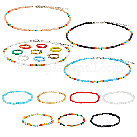 Conjunto de joyas de colores fibloom SJEW-FI0001-08-1