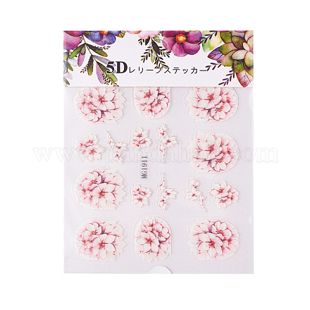ネイルステッカー  ネイルチップの装飾用  花  フラミンゴ  63x70.5x0.5mm MRMJ-S025-004D-1