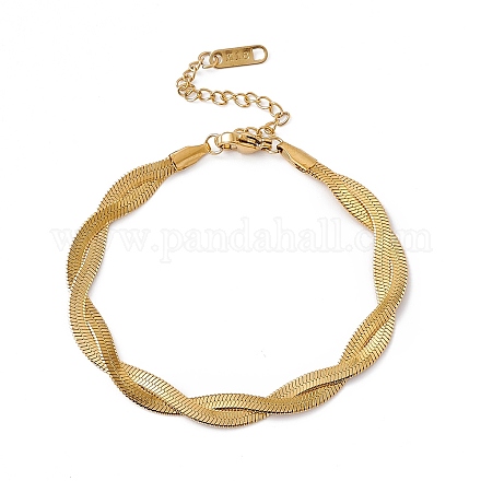 304 pulsera de cadena de cuerda torcida de acero inoxidable para hombres y mujeres BJEW-P284-02G-1