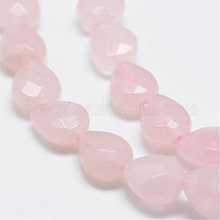 Natural rosa de hilos de abalorios de cuarzo G-R406-18x25-01-1