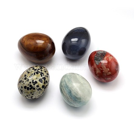 宝石の卵石  不安解消瞑想イースター装飾用のポケットパームストーン  48~50x35~38mm G-A137-A02-1