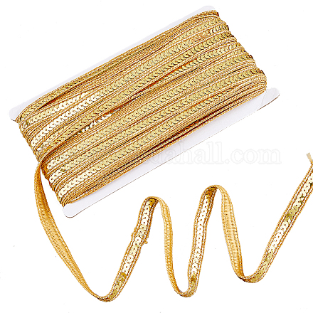 輝きポリエステルリボン  ポリ塩化ビニールのプラスチック スパンコールを使って  服飾材料  ゴールド  1/2インチ（13mm）  約35ヤード（32m）/カード OCOR-WH0060-59A-1