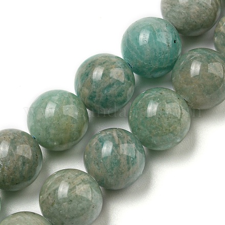 Chapelets de perles en amazonite naturelle G-K068-03-10mm-01-1