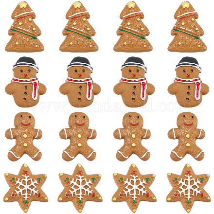 48 Stück 4 Stile Weihnachts-Kunststoff-Cabochons FIND-SC0011-29-1