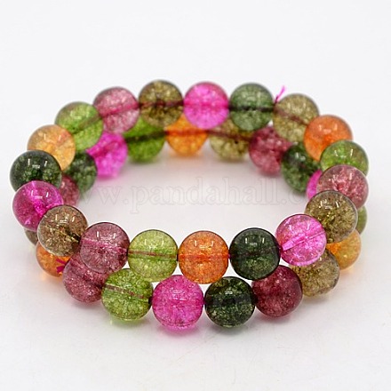 Synthetic & Dyed Crackle Quartz Beaded Stretch Bracelets BJEW-F046-01-14mm-1