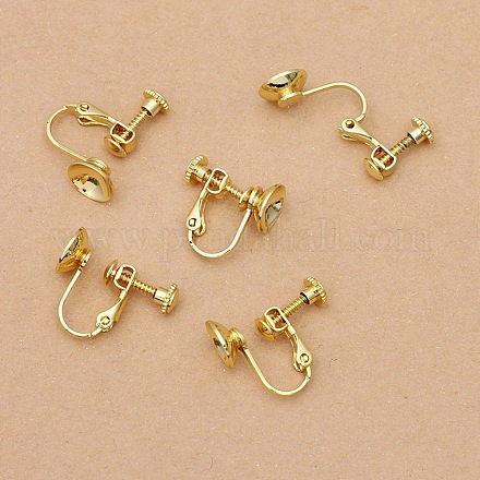 Brass Clip-on Earring Findings KK-WH0047-21C-1