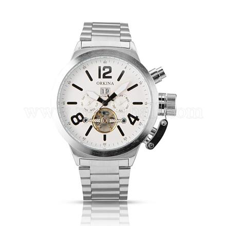 Acier inoxydable de haute qualité montre-bracelet mécanique pour les hommes WACH-A003-03-1