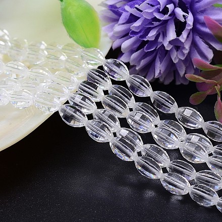 Faceted Oval Imitation Austrian Crystal Bead Strands G-M188-13x10mm-01A-1