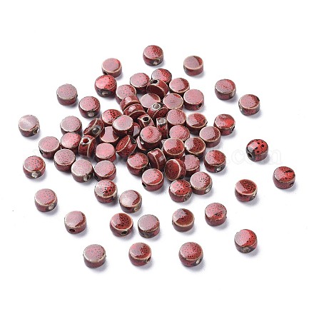 Perles en porcelaine manuelles PORC-Q185-9mm-5-1