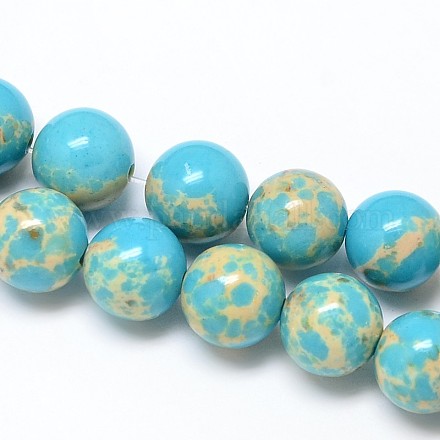 Synthetic Turquoise Round Beads Strands G-N0139-02-8mm-1