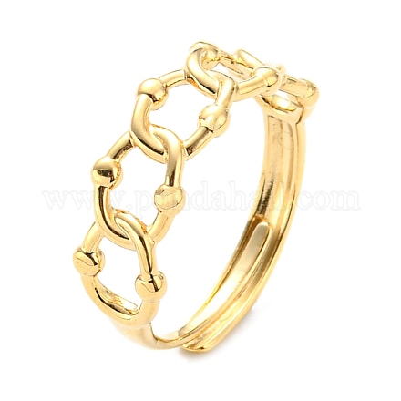 304 Stainless Steel Hollow Oval Adjustable Ring for Women RJEW-C016-09G-1