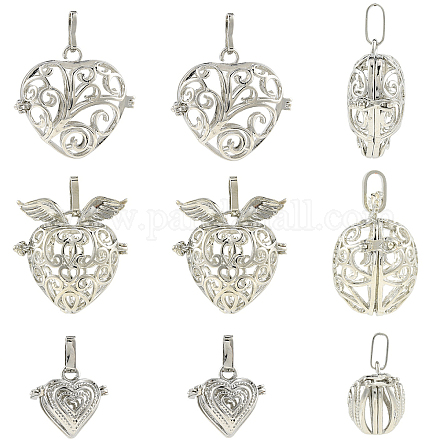 6 шт. подвески-клетки из латуни и сплава в двух стилях&nbsp;FIND-YW0011-82-1