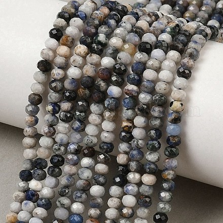 Натуральное синее пятно нитки из бисера яшмы G-D347-B06-1