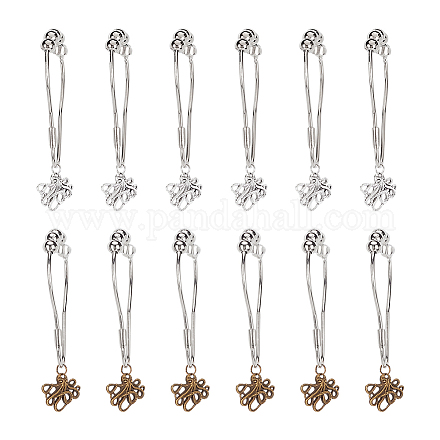 12 шт. 2 цвета железные кольца для занавески для душа для ванной комнаты HJEW-DR00036-1