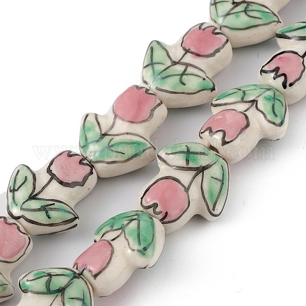 Handmade Porcelain Beads Strands PORC-F008-01-1