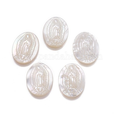 Natural White Shell Mother of Pearl Shell Cabochons BSHE-F007-02-A-1