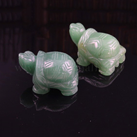 Figurines de tortue de guérison sculptées en aventurine verte naturelle DJEW-PW0012-031A-02-1
