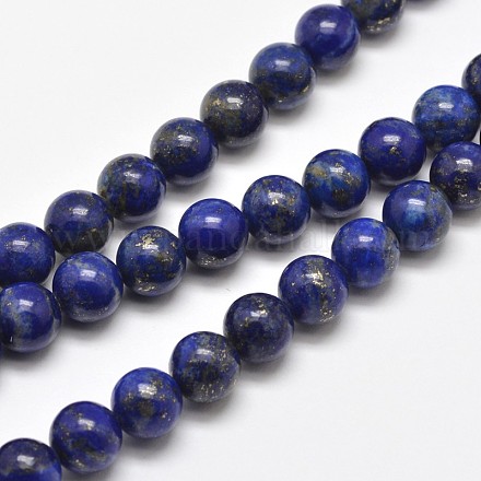 Chapelets de perles rondes en lapis-lazuli naturel G-E262-01-12mm-1