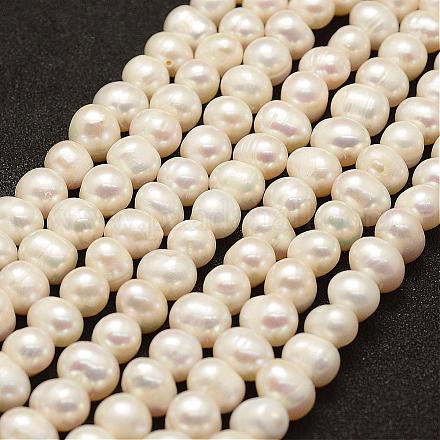 Perla natural abalorios de hebras PEAR-F005-08-1