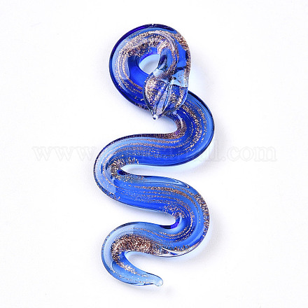 Ручной золотой песок Lampwork большие кулоны LAMP-T023-11B-1