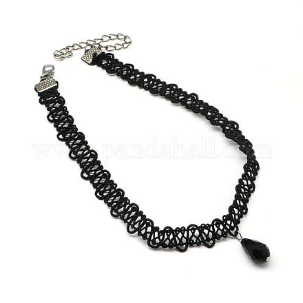 Gothic Style Vintage Lace Necklaces NJEW-R227-24-1