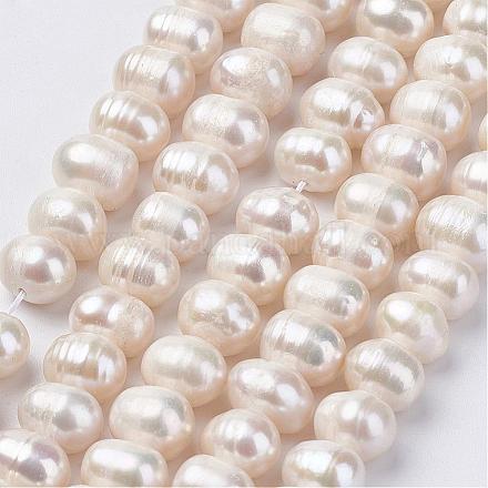 Fili di perle di perle d'acqua dolce coltivate naturali PEAR-D187-09-1