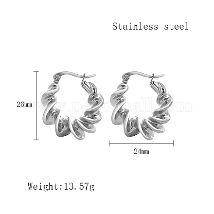 Женские серьги-кольца из нержавеющей стали QX9021-2-1