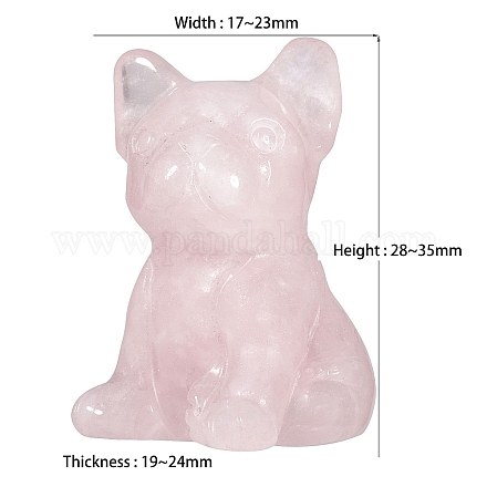 Резные лечебные фигурки собак из натурального розового кварца PW23111658697-1