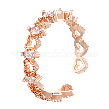 Открытые кольца-манжеты из латуни с микропаве из прозрачных кубических цирконий для женщин FS-WGE0131-03-1