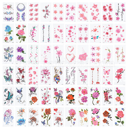 Craspire 2 set 2 estilo mariposa y patrón floral tatuajes temporales pegatinas DIY-CP0007-22A-1