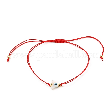 Nylon ajustable pulseras de abalorios trenzado del cordón BJEW-JB05543-01-1