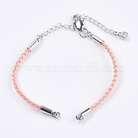 Braided Cotton Cord Bracelet Making MAK-I006-10P-1