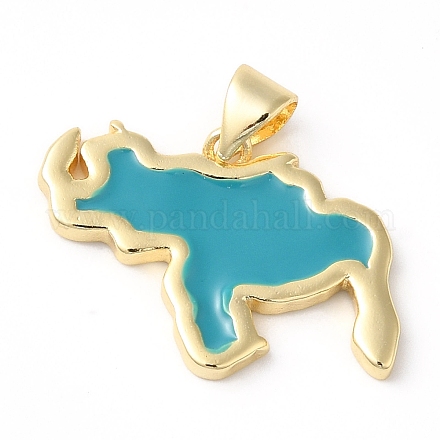 Эко-подвески с покрытием из латуни и эмали KK-R143-03B-1