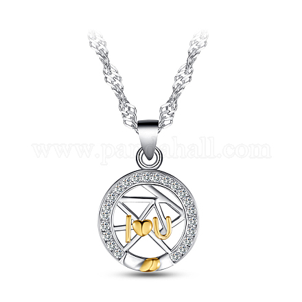 Shegrace magnifique 925 collier pendentif rond en argent sterling micro pave aaa zircone cubique JN256A-1