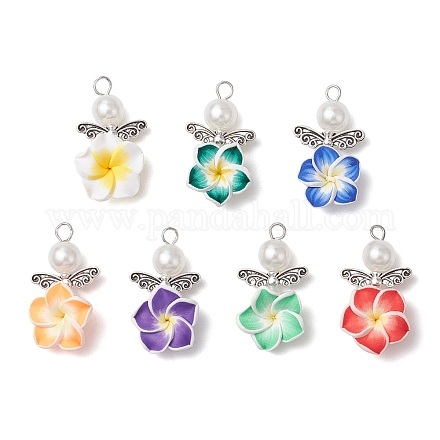 Подвески ручной работы из полимерной глины цветы плюмерия PALLOY-JF03933-1